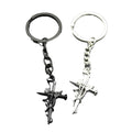 Zinc Alloy Simple Cross Keychain For Bag Charm Gift – Black view 5