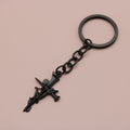 Zinc Alloy Simple Cross Keychain For Bag Charm Gift – Black view 6