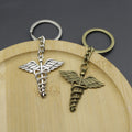 Metal Double Snake Caduceus Keychain Bag Charm Gift view 4