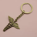 Metal Double Snake Caduceus Keychain Bag Charm Gift view 6