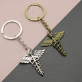 Metal Double Snake Caduceus Keychain Bag Charm Gift view 1