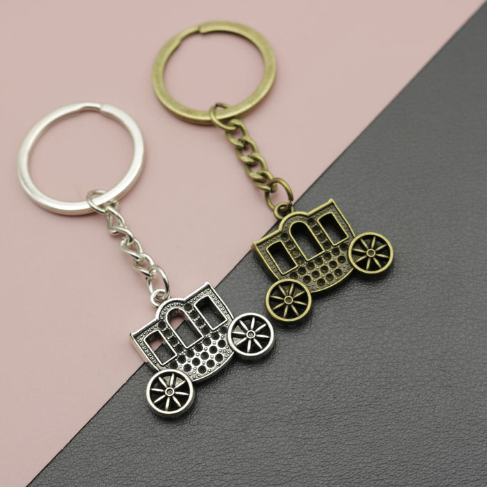 Metal Car Shape Keychain Minimalist Auto Key Ring Gift