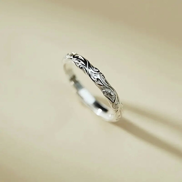 Minimalist Fashion Pattern Handmade Ring For Women, Niche Pinky And Index Finger Jewelry
