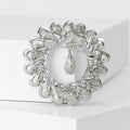 Alloy Rhinestone Round Dangle Brooch Pin For Women's Clothing view 2