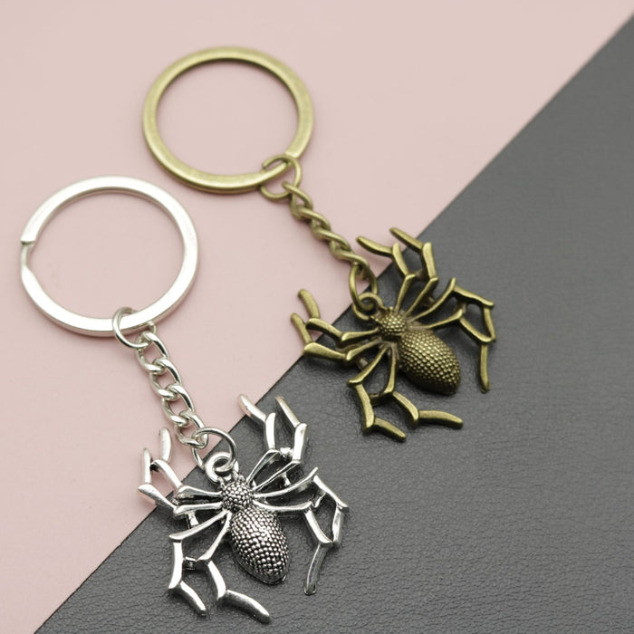 Zinc Alloy Spider Shape Keychain Novelty Bag Charm Gift