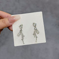 Elegant 925 Silver Needle Long Dangle Star Rhinestone Crystal Luxury Sparkling Drop Earrings view 4