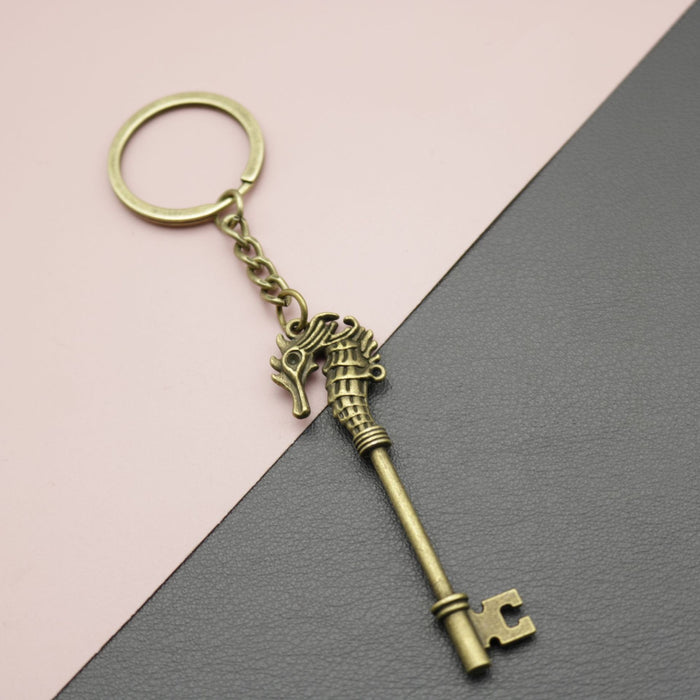 Metal Seahorse Keychain Ocean Bag Charm Key Ring Gift