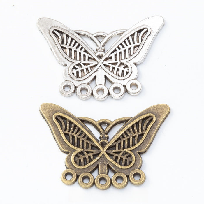 Vintage DIY Jewelry Accessory Zinc Alloy Butterfly Pendant Charm For Necklace Making