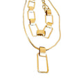 Metal Geometric Line Pendant Chain Jewelry Set, European American Punk Minimalist Necklace view 5