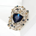 Alloy Rhinestone Bird Nest Brooch Pin For Coats And Suits view 2
