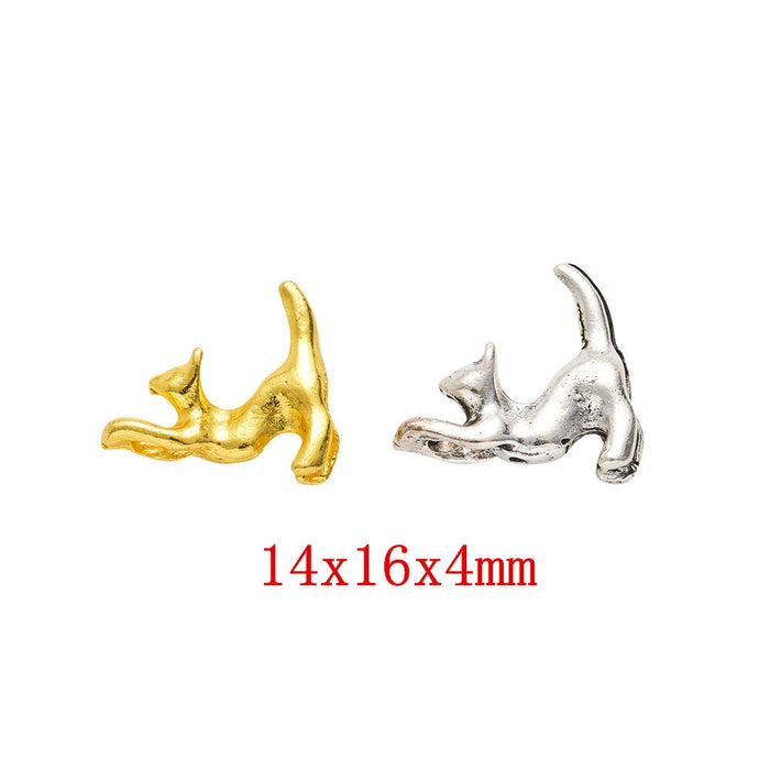 Vintage DIY Jewelry Accessory Zinc Alloy Cat Pendant Charm For Earrings And Necklace Making