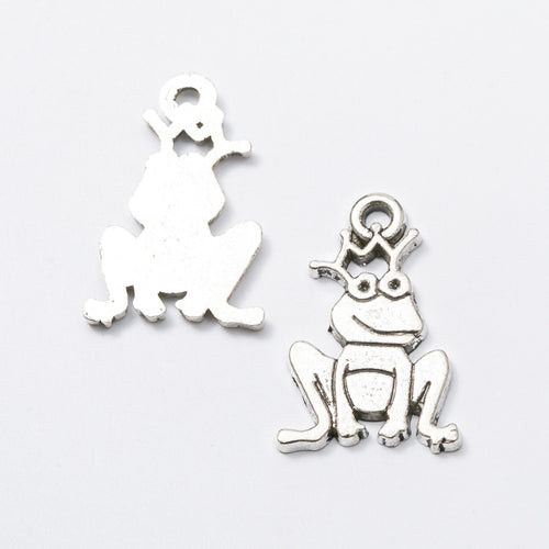 Vintage DIY Jewelry Accessory Zinc Alloy Frog Prince Pendant Charm For Necklace Making