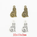 Vintage DIY Jewelry Accessory Zinc Alloy Cat Pendant Charm For Crafts And Necklace Making view 1