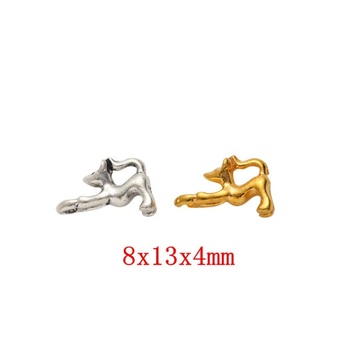 Vintage DIY Jewelry Accessory Zinc Alloy Cat Pendant Charm For Bracelet Making