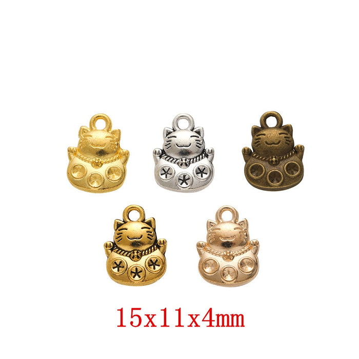 Zinc Alloy Lucky Cat Charm Pendant No.829180 for DIY Necklace Bracelet Jewelry Making