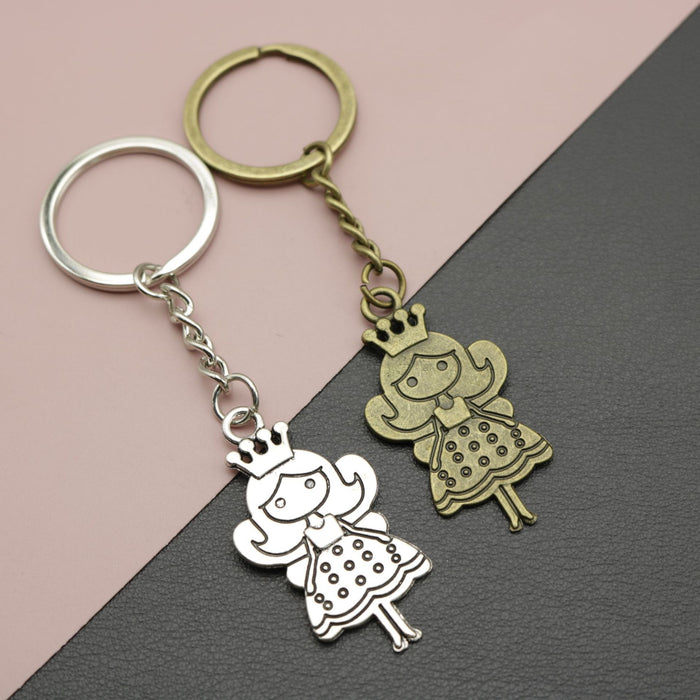 Metal Princess Pendant Keychain Cute Bag Charm Gift