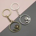Metal Rose Flower Keychain Bag Charm Gift view 1