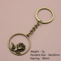 Metal Rose Flower Keychain Bag Charm Gift view 2