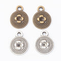 Zinc Alloy Round Flower Charm Pendant for DIY Necklace Bracelet Jewelry Making view 1