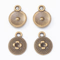 Zinc Alloy Round Flower Charm Pendant for DIY Necklace Bracelet Jewelry Making view 2