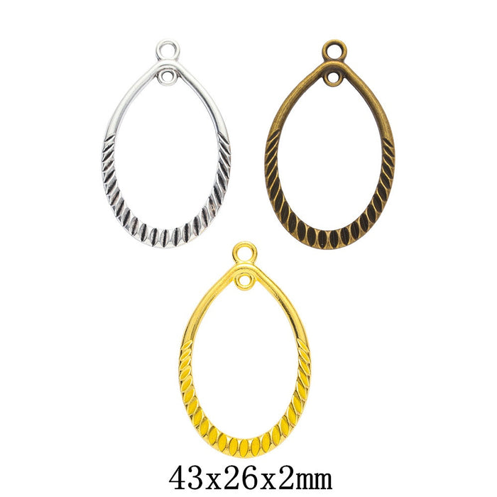 Zinc Alloy Teardrop Charm Pendant for DIY Necklace Bracelet Jewelry Making