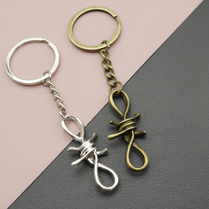 Metal Simple Thorn Pendant Keychain Punk Bag Charm
