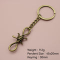 Metal Simple Thorn Pendant Keychain Punk Bag Charm view 2