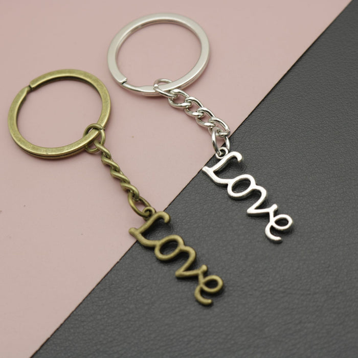 Metal LOVE Letter Keychain For Romantic Bag Charm Gift
