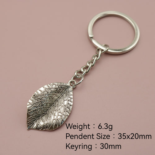 Zinc Alloy Simple Leaf Keychain For Bag Charm Gift