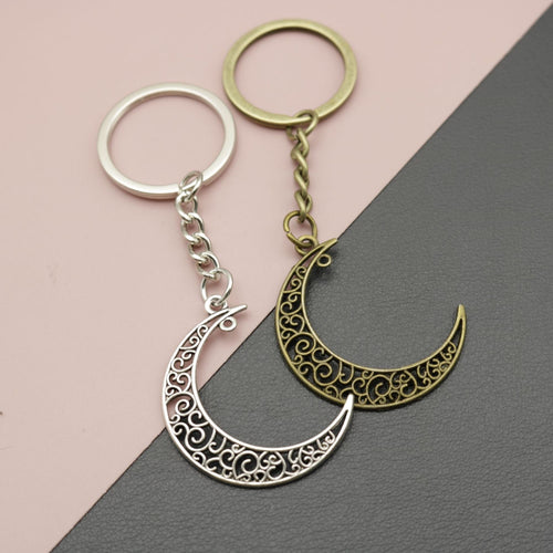 Zinc Alloy Moon Pendant Keychain Bag Charm Gift