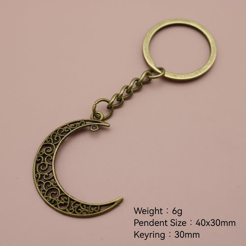 Zinc Alloy Moon Pendant Keychain Bag Charm Gift