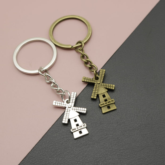 Metal Minimalist Windmill Keychain Bag Charm Gift