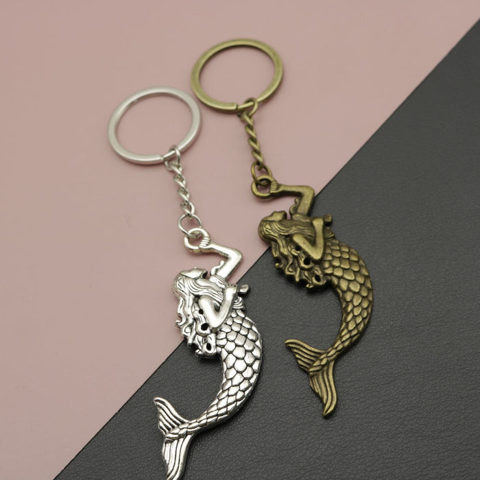 Metal Mermaid Tail Keychain Ocean Bag Charm Gift