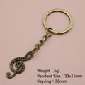 Metal Musical Note Keychain Bag Charm – Antique Copper view 2