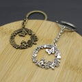 Metal Floral Wreath Keychain Minimalist Bag Charm Gift view 4