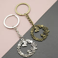 Metal Floral Wreath Keychain Minimalist Bag Charm Gift view 1