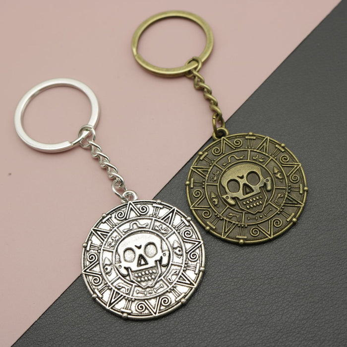 Zinc Alloy Minimal Skull Plate Keychain Bag Charm Gift