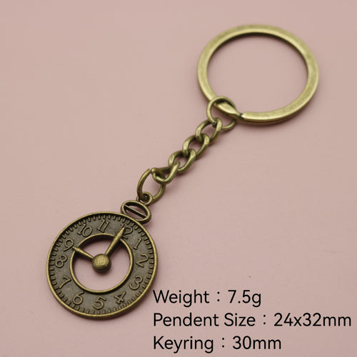 Zinc Alloy Simple Clock Keychain For Bag Charm Gift