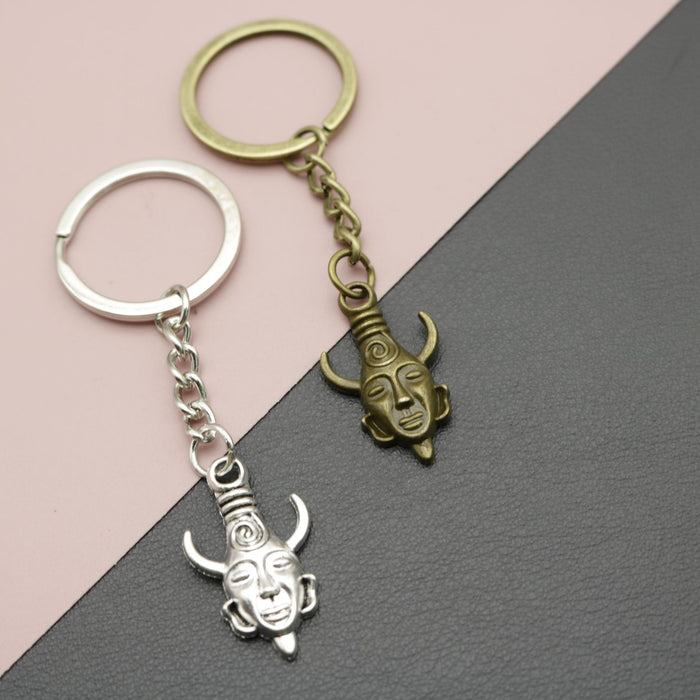 Zinc Alloy Minimal Horned Figure Keychain Bag Charm Gift