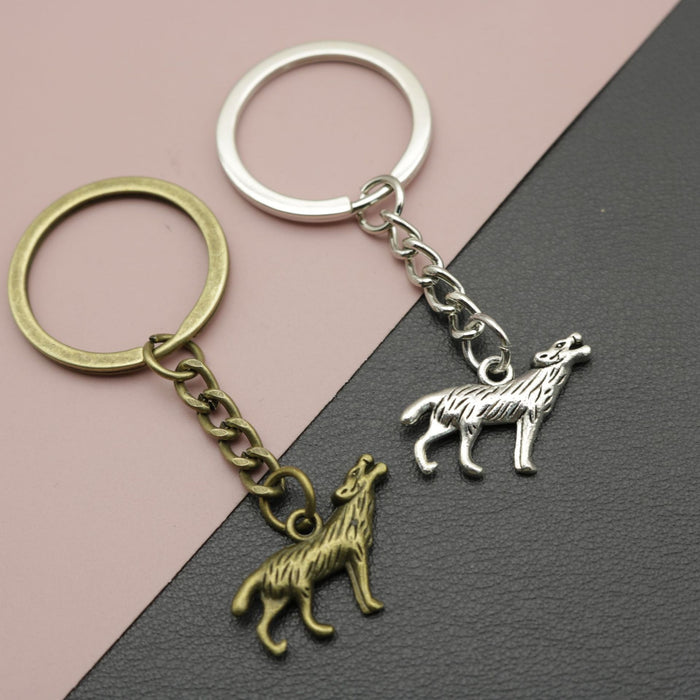 Metal Wolf Keychain Minimalist Key Ring Gift