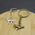 Metal Wolf Keychain Minimalist Key Ring Gift view 3