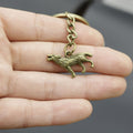 Metal Wolf Keychain Minimalist Key Ring Gift view 4