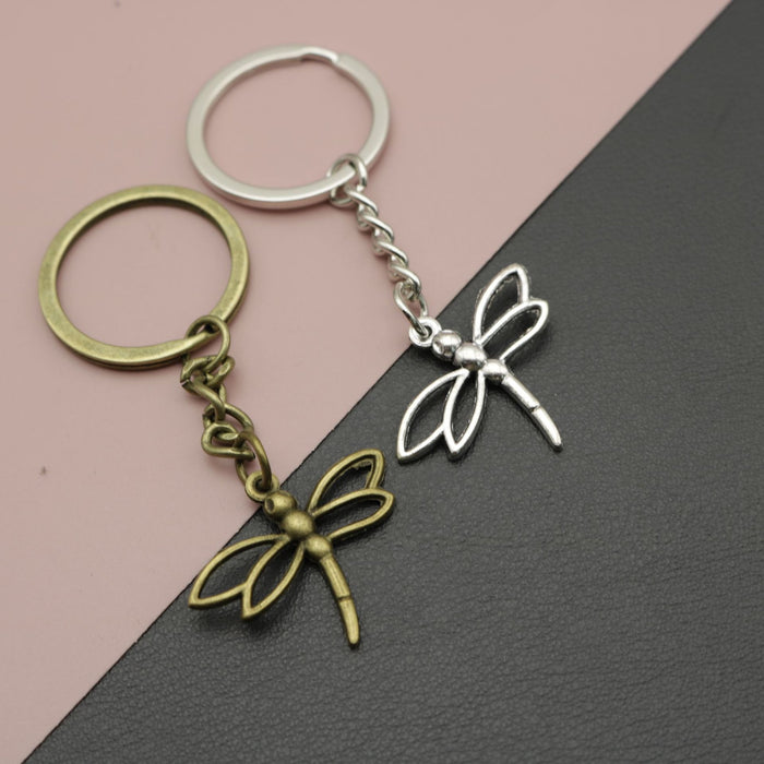 Metal Minimalist Dragonfly Keychain Bag Charm Gift
