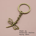 Metal Minimalist Dragonfly Keychain Bag Charm Gift view 2