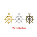 Zinc Alloy Ship Wheel Charm Pendant No.308751 for DIY Necklace Bracelet Jewelry Making view 1