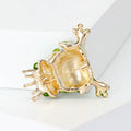 Green Enamel Alloy Crown Frog Brooch For Animal Fashion Accessories view 3