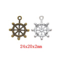 Zinc Alloy Ship Wheel Charm Pendant No.457975 for DIY Necklace Bracelet Jewelry Making view 1