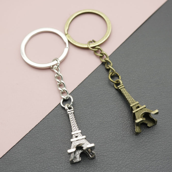 Metal Minimalist Tower Keychain Bag Charm Gift Decor