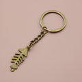 Zinc Alloy Fish Bone Keychain Minimalist Key Ring Gift view 6