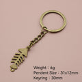 Zinc Alloy Fish Bone Keychain Minimalist Key Ring Gift view 2